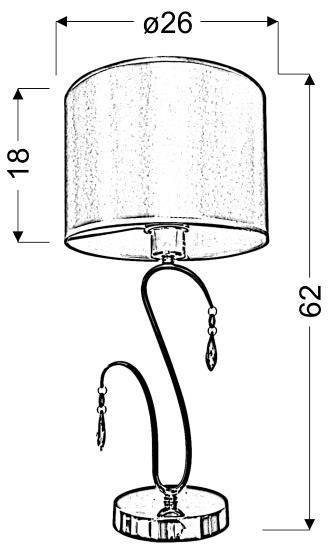 Lampka stołowa chrom/biała Carmen 41-40602
