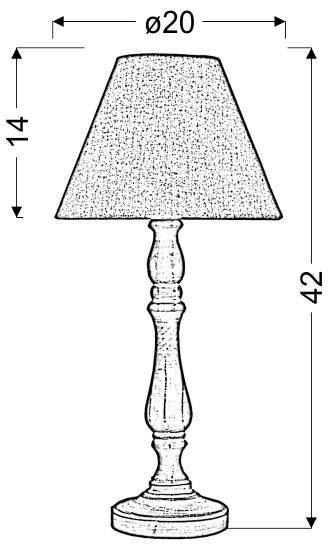 Lampka stołowa gabinetowa len 42x20cm Folclore 41-85101