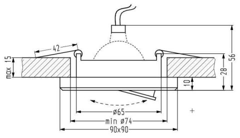 Oprawa stropowa czarna szklana kwadrat oczko SSU-13 Candellux 2263809