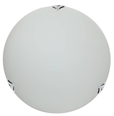 Plafon szklany biały okrągły chrom/satyna 40cm 2xE27 Sara Candellux 14-54695