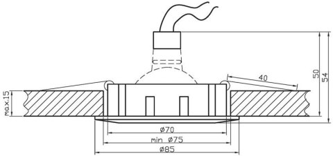 Oprawa stropowa candellux uo-13 gab mr16 złoto patyna opr.uchyl.odlew