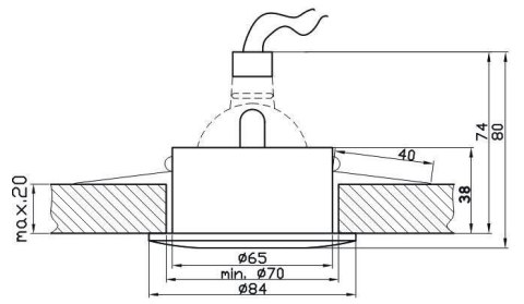 Oprawa Stropowa Candellux Sh-08 Nm/Ch Mr16 Nikiel Mat/Chrom Oprawa Herm. Ip65