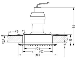 Oprawa Stropowa Candellux Soc-01 Ch Gu10 50W 230V Opr.Strop.Stała Okrągła Odlew