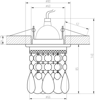 Oprawa stropowa Candellux 50W stała dekoracyjna czarna