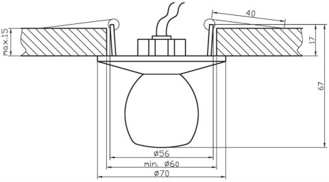 Oprawa stropowa Candellux G4 chrom stała kryształ 20W