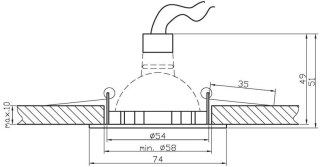 Oprawa stropowa Candellux stała chrom kwadrat
