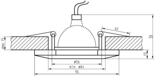 Oprawa stropowa mr16 ss-14 ch/bk mr16 chrom sześciokątna szkło czarne