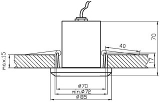 Oprawa stropowa chrom LED 3x1W IP65 SH-09 2216839