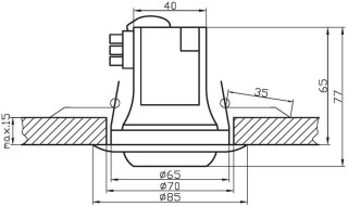 Oprawa stropowa ruchoma mosiądz stalowa R39 E14 OZR-04 Candellux 2276404