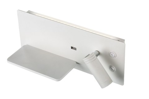 Kinkiet biały LED 4W z półką lampką ładowarką USB Olly Candellux 22-75987