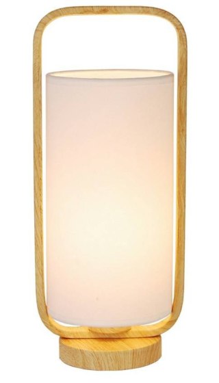 Lampa stołowa isumi ledea 50501044 E27 40w metal, klosz tkanina jasne drewno