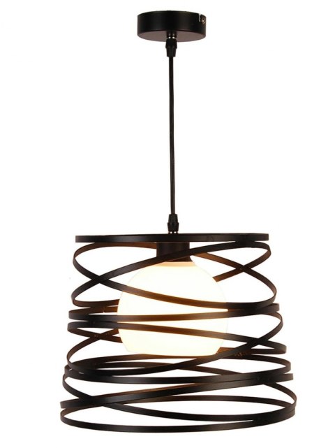 Lampa wisząca akita metal szkło czarny