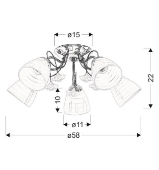 Lampa biała chromowa 5x40W Ariam Candellux 35-79244