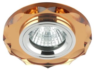 Oprawa Stropowa Candellux Ss-12 Ch/Br Mr16 Chrom Opr. Strop. Stała Okrągła Szkło Brązowe