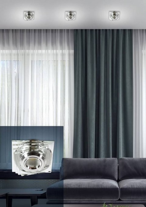 Oprawa stropowa bezbarwna LED 3W szkło kwadrat SS-32 Candellux 2228808