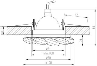Oprawa stropowa transparentna z kryształkami MR16 SK-77 Candellux 2222820