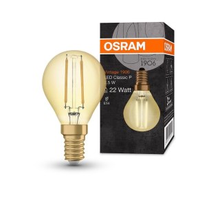 Żarówka led E14 2,5W 220lm 2400k vintage P22 Osram