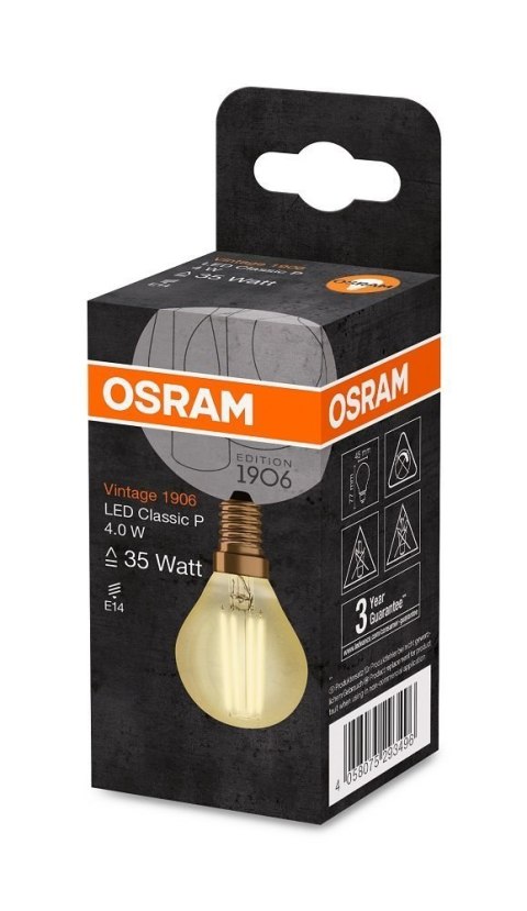 Żarówka led E14 4w 410lm 2400k vintage p35 Osram