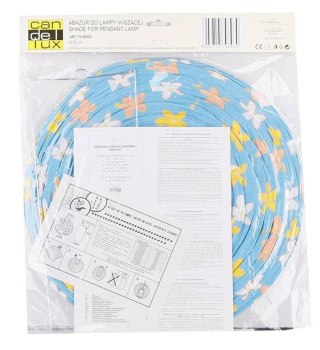 Abażur papierowy błękitny w kwiaty kula 35cm Kokon Candellux 70-96930