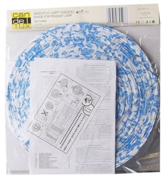 Abażur papierowy niebieskie kwiaty kula 35cm Kokon Candellux 70-94066