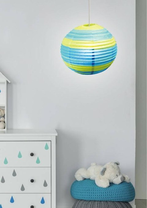 Abażur papierowy niebiesko-zielony kula 50cm Kokon Candellux 70-16556