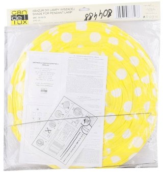 Abażur papierowy żółty w kropki kula 40cm Kokon Candellux 70-76178
