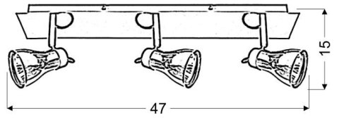 Lampa sufitowa listwa czarna + miedziana 3x50W GU10 bez żarówki Angus Candellux 93-60525