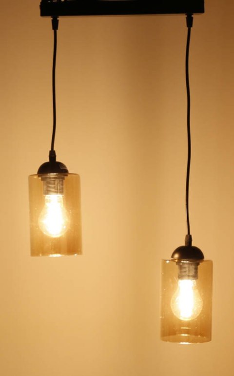 Lampa wisząca listwa czarno/brązowa 2xE27 Bistro 32-00538