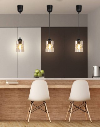 Lampa wisząca szklana czarna/bursztynowa Felis 31-00156