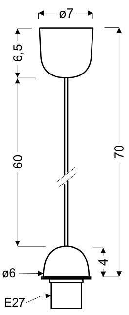 Zawiesie białe do lampy wiszącej E27 85-89369