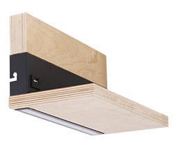 Anet lampa kinkiet drewniany+czarny z półką 4000k