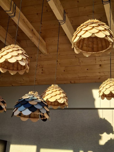 Lampa wisząca Burgo duża drewniana 1xE27 Light Prestige