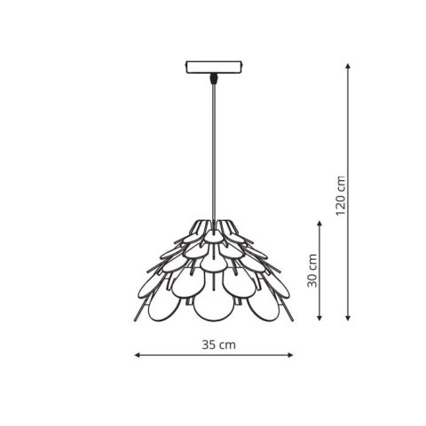 Lampa wiszaca Burgo mała drewniana 1xE27 Light Prestige