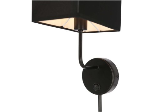 Keto kinkiet czarny 1x40w e14 Abażur z włącznikiem