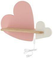Kinkiet LED 5W lampka dziecka półka serce różowe Heart Candellux 21-84552