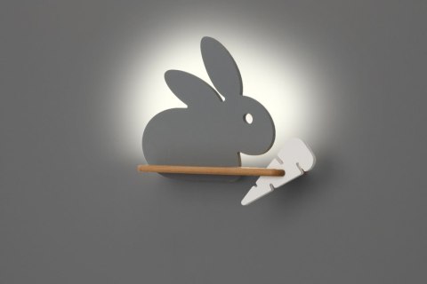Lampa kinkiet półeczka 5W LED 4000K IQ Kids Rabbit szary+biały 21-84743