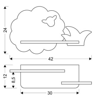 Lampa kinkiet półeczka LED 5W 4000K IQ Kids Sheep szary+zielony 21-84811