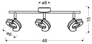 Lampa sufitowa Candellux 3 LED Morris 93-67593