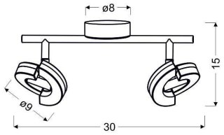 Lampa sufitowa ścienna listwa 2 LED Morris 92-67531