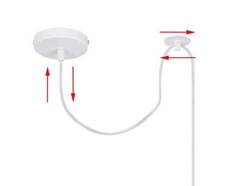 Lampa wisząca biała tkany abażur Atlanta 31-00637