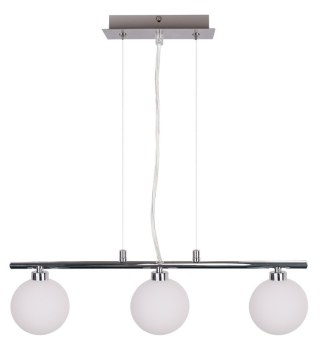 Lampa wisząca chrom/biała kula 3 RAISA 33-01382