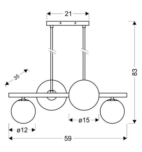 Lampa wisząca sufitowa czarno-biała Kama