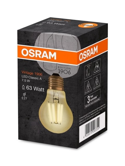 Żarówka led E27 7,5w 865lm 2500k vintage A63 Osram