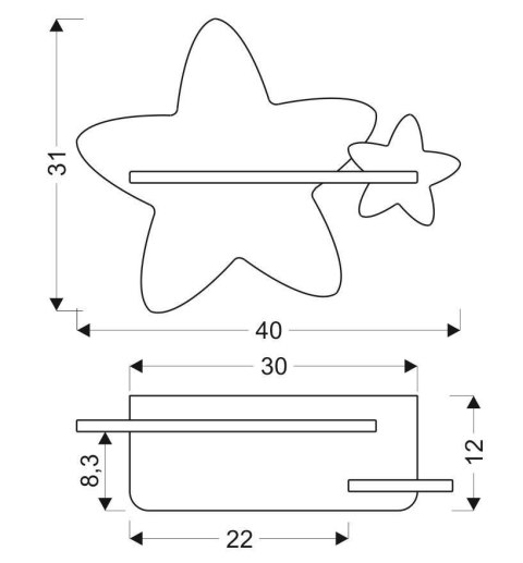 Kinkiet LED 5W dla dziecka żółto-szary gwiazdka Star Candellux 21-75611