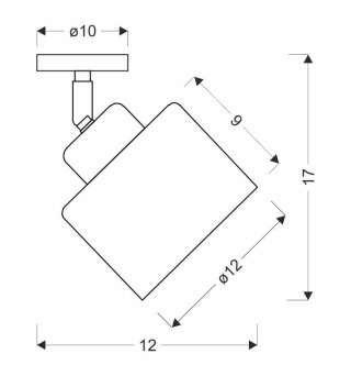 Kinkiet czarny+chrom lampa ścienna/sufitowa Wama 91-00415