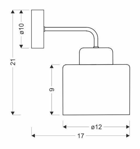 Kinkiet czarny/chrom lampa ścienna Wama 21-00422
