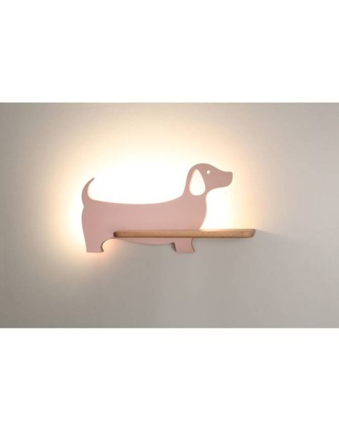 Lampa kinkiet półeczka LED różowy piesek Dog 21-00989