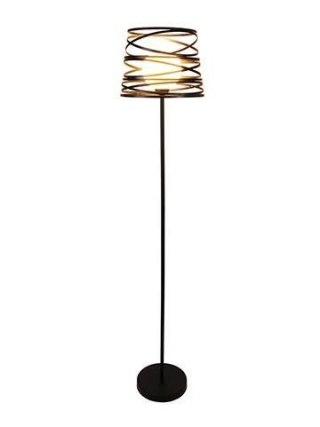 Lampa podłogowa metalowa czarna + szklany klosz Akita Ledea 50601060