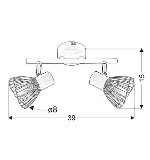 Lampa ścienna listwa 2X40W E14 biały chrom FLY 92-61966