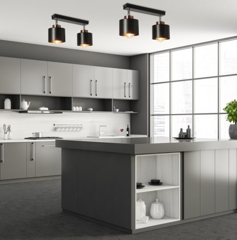 Lampa sufitowa czarna 2xE27 Olena 92-81773